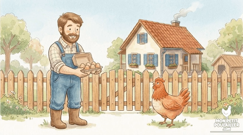 Martin offrant une boîte d'œufs