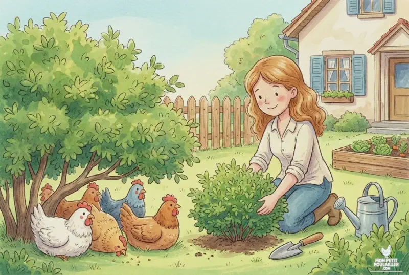 Julie plante des buissons pour créer des cachettes naturelles