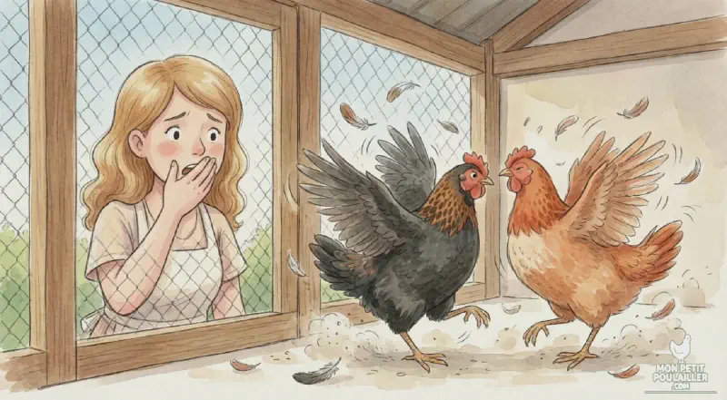 Poule blessée par piquage découverte par Julie
